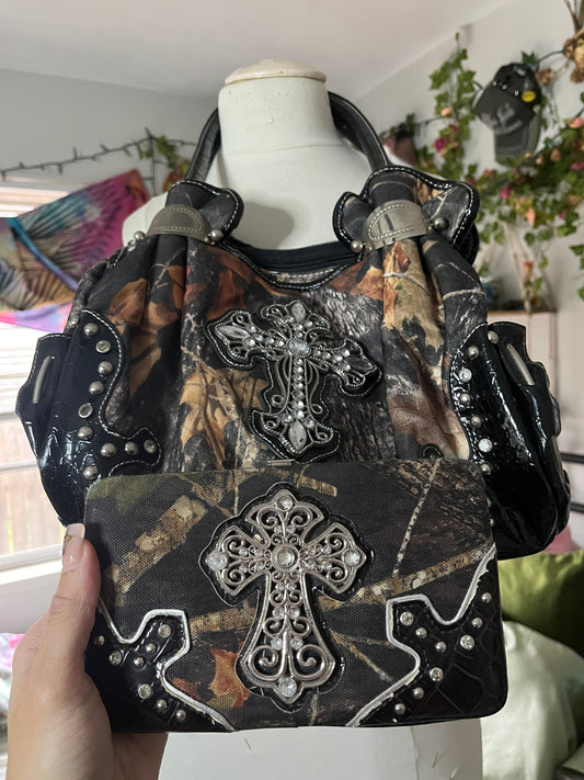 Camo Cross Bag + Wallet